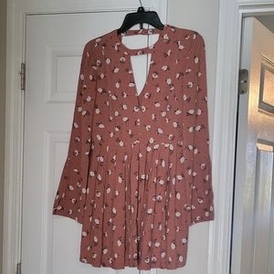 Free people, orange, long sleeve dress